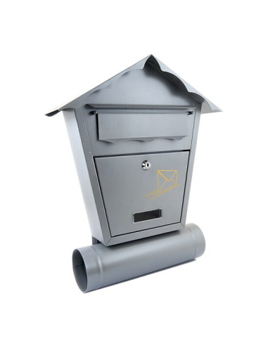 Cutie postala, Damech, cu loc pentru ziar, gri, format B5, 37x10.5x46 cm