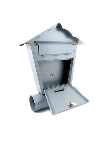 Cutie postala, Damech, cu loc pentru ziar, gri, format B5, 37x10.5x46 cm