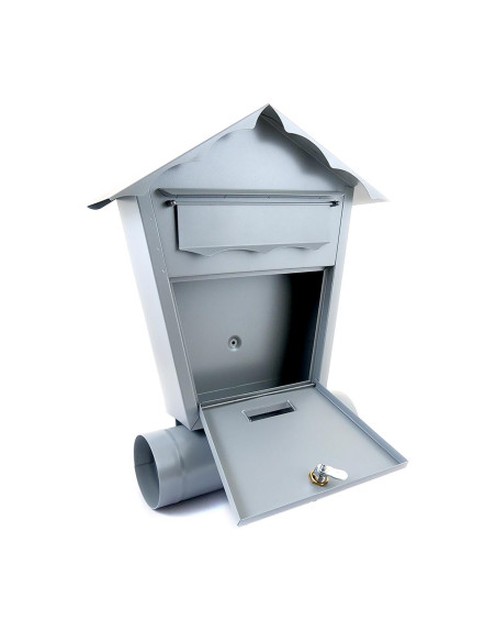 Cutie postala, Damech, cu loc pentru ziar, gri, format B5, 37x10.5x46 cm