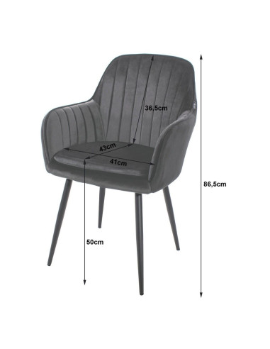 Set 2 scaune bucatarie/living, Artool, Lugo, catifea, metal, verde si negru, 57.5x56.5x86.5 cm