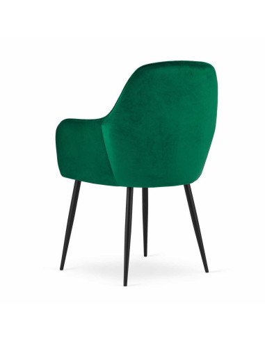 Set 2 scaune bucatarie/living, Artool, Lugo, catifea, metal, verde si negru, 57.5x56.5x86.5 cm