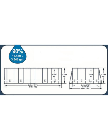 Piscina structura metalica, ovala, cu filtru, pompa, scara, dozator, gri, 549x274x122 cm, Bestway Power Steel
