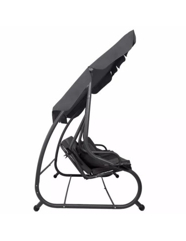 Balansoar gradina, Springos, 3 locuri, cu plasa insecte, gri, 215x125x165 cm, functie pat, max 280 kg