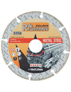 Disc diamantat segmentat, metal, taiere uscata, 115x1.4 mm, Richmann Exclusive
