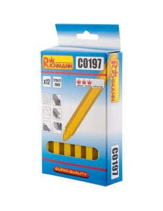 Creta tehnica, galben, set 12 buc, 12x120 mm, Richmann