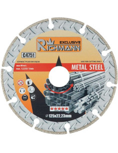 Disc diamantat segmentat, metal, taiere uscata, 125x1.4 mm, Richmann Exclusive