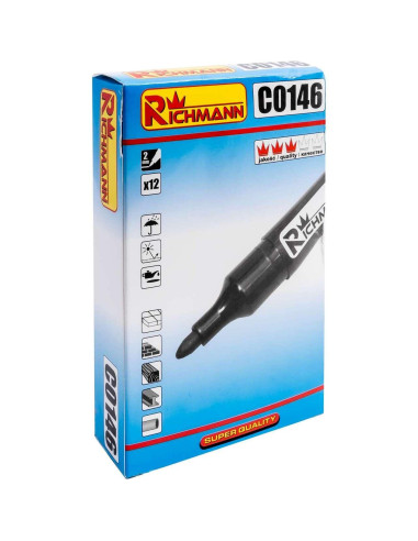 Marker permanent, 4 mm, alb, gros, Richmann