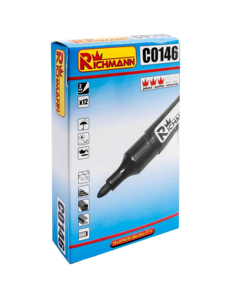 Marker permanent, 4 mm, alb, gros, Richmann