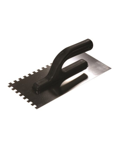Gletiera inox, Painter, zimti, 10x10 mm, 13x27 cm, maner plastic, negru