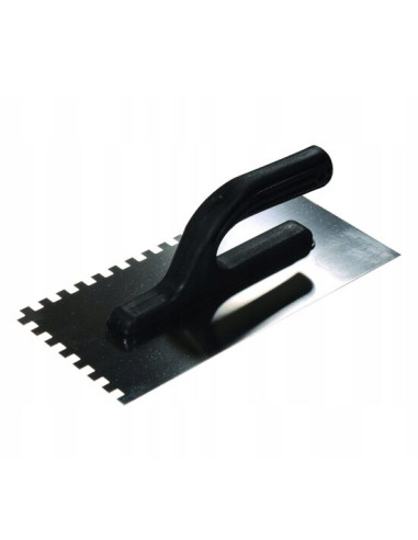 Gletiera inox, Painter, zimti, 6x6 mm, 13x27 cm, maner plastic, negru