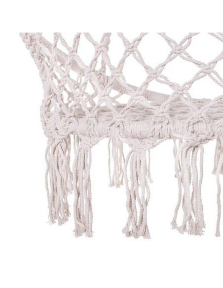 Hamac brazilian, tip scaun, Springos, cu perna, crem si gri, max 150 kg, 79x80x120 cm