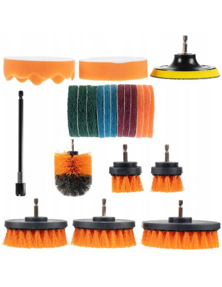 Perii curatat, pentru masina de gaurit, tija hexagonala, set 22 buc, Bigstren