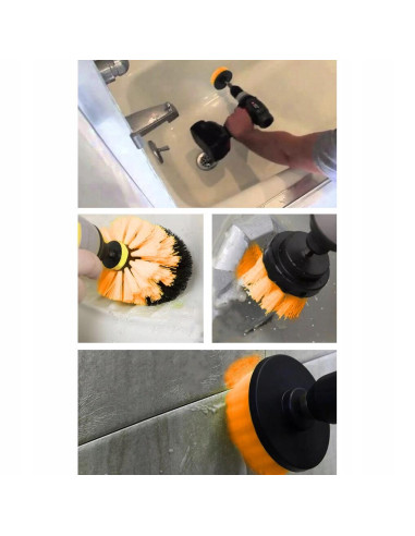 Perii curatat, pentru masina de gaurit, tija hexagonala, set 22 buc, Bigstren