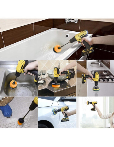 Perii curatat, pentru masina de gaurit, tija hexagonala, set 22 buc, Bigstren