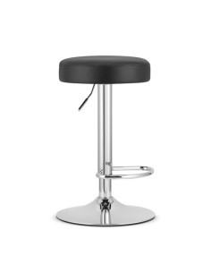 Scaun de bucatarie/bar, Artool, Rojst, rotativ, piele ecologica, negru si argintiu, 38x38x62.5-83 cm