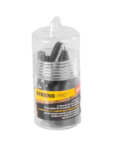 Con despicator lemn pentru bormasina, Strend Pro, cu 3 adaptoare, SDS PLUS, HEX 1/2", 50 mm
