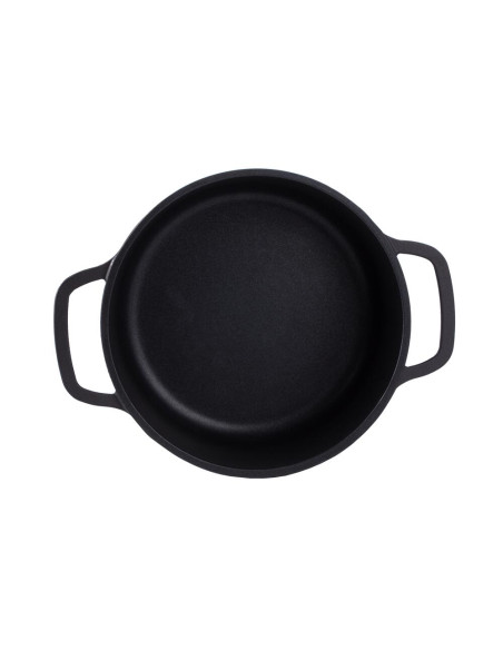 Oala de aluminiu cu capac, negru, 2.2 L, 20 cm, Verk Group