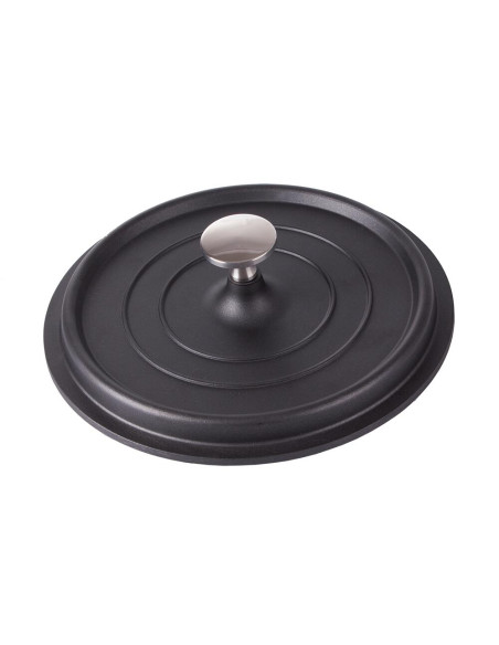 Oala de aluminiu cu capac, negru, 2.2 L, 20 cm, Verk Group
