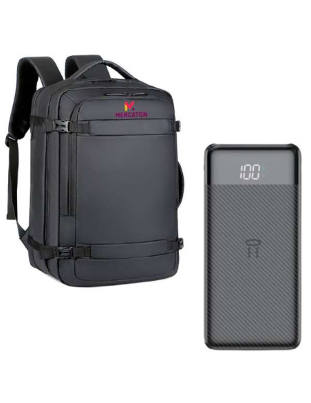 Rucsac Extensibil Mercaton Compatibil cu Laptopuri Pana la 17.3&8243 + Baterie Reincarcabila Powerbank 10.000 mAh