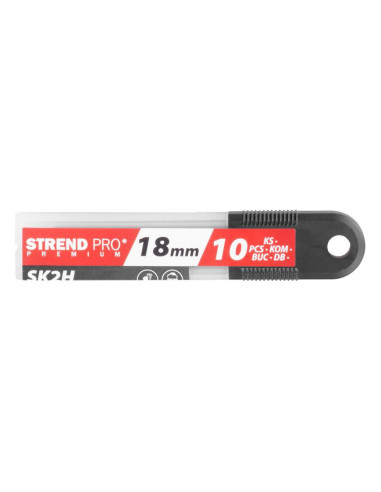 Lame rezerva cutter, otel carbon, set 10 buc, 18 mm, Strend Pro Premium