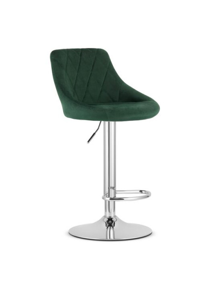 Scaun de bucatarie/bar, Artool, Kast, rotativ, catifea, verde si argintiu, 45.5x49x85-105 cm