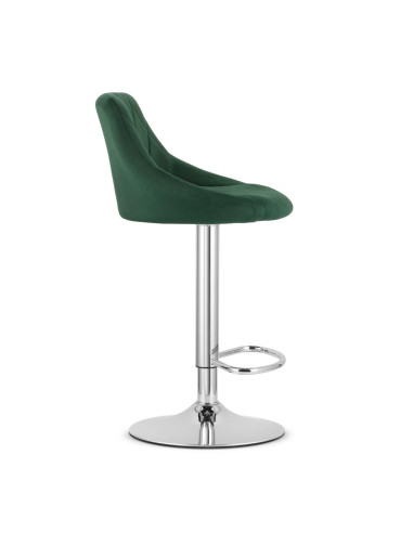 Scaun de bucatarie/bar, Artool, Kast, rotativ, catifea, verde si argintiu, 45.5x49x85-105 cm
