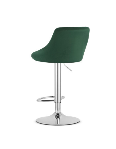 Scaun de bucatarie/bar, Artool, Kast, rotativ, catifea, verde si argintiu, 45.5x49x85-105 cm