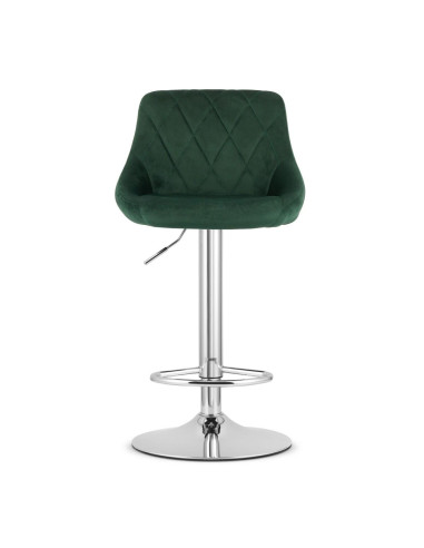 Scaun de bucatarie/bar, Artool, Kast, rotativ, catifea, verde si argintiu, 45.5x49x85-105 cm
