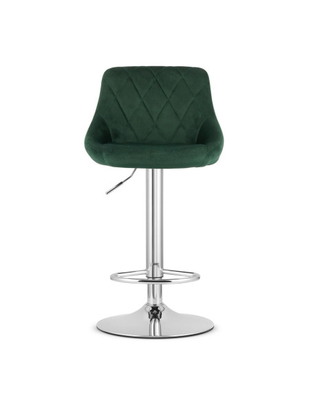 Scaun de bucatarie/bar, Artool, Kast, rotativ, catifea, verde si argintiu, 45.5x49x85-105 cm