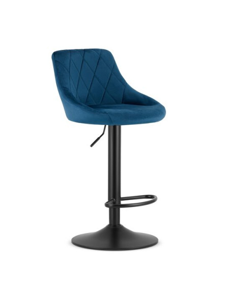 Scaun de bucatarie/bar, Artool, Kast, rotativ, catifea, bleumarin si negru, 45.5x49x85-105 cm