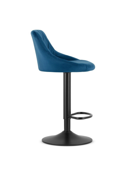 Scaun de bucatarie/bar, Artool, Kast, rotativ, catifea, bleumarin si negru, 45.5x49x85-105 cm