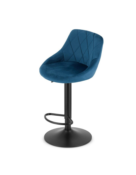 Scaun de bucatarie/bar, Artool, Kast, rotativ, catifea, bleumarin si negru, 45.5x49x85-105 cm