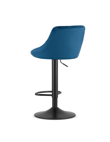 Scaun de bucatarie/bar, Artool, Kast, rotativ, catifea, bleumarin si negru, 45.5x49x85-105 cm