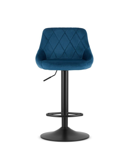 Scaun de bucatarie/bar, Artool, Kast, rotativ, catifea, bleumarin si negru, 45.5x49x85-105 cm