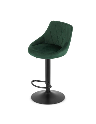Scaun de bucatarie/bar, Artool, Kast, rotativ, catifea, verde si negru, 45.5x49x85-105 cm
