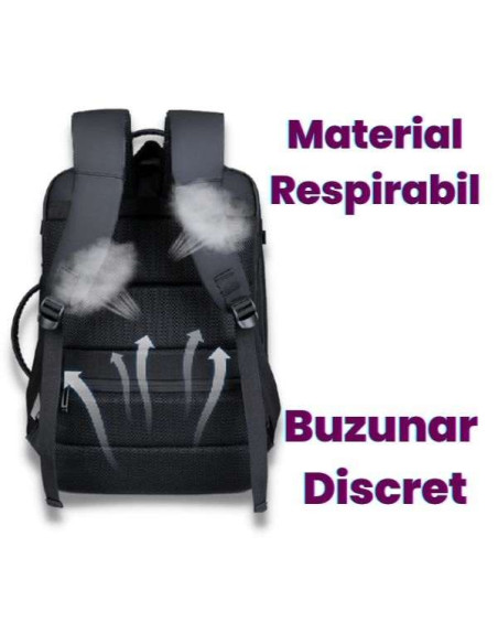 Rucsac Extensibil Mercaton Compatibil cu Laptopuri Pana la 17.3&8243 + Baterie Reincarcabila Powerbank 10.000 mAh