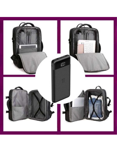 Rucsac Extensibil Mercaton Compatibil cu Laptopuri Pana la 17.3&8243 + Baterie Reincarcabila Powerbank 10.000 mAh