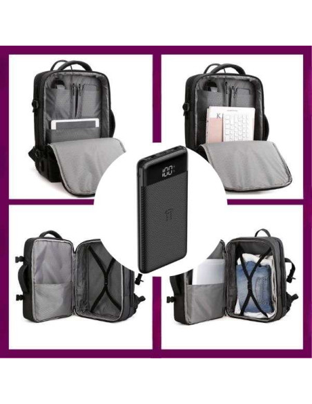 Rucsac Extensibil Mercaton Compatibil cu Laptopuri Pana la 17.3&8243 + Baterie Reincarcabila Powerbank 10.000 mAh
