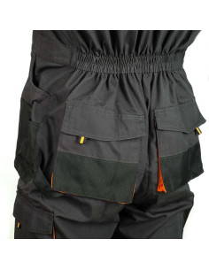 Salopeta de lucru, cu guler inalt, grafit si portocaliu, marimea M, ART.MAS 2