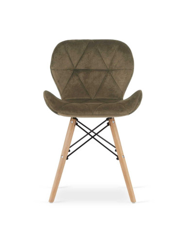 Scaun stil scandinav, Artool, Lago, catifea, lemn, maro, 47x52.5x74 cm