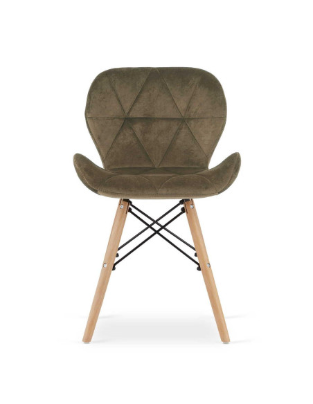 Scaun stil scandinav, Artool, Lago, catifea, lemn, maro, 47x52.5x74 cm