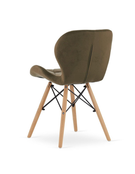 Scaun stil scandinav, Artool, Lago, catifea, lemn, maro, 47x52.5x74 cm
