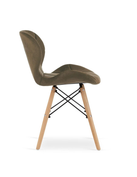 Scaun stil scandinav, Artool, Lago, catifea, lemn, maro, 47x52.5x74 cm