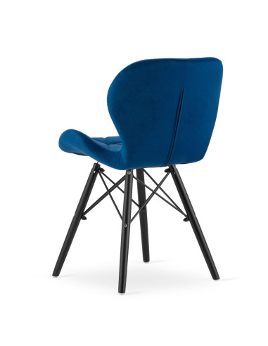 Scaun stil scandinav, Artool, Lago Velvet, catifea, lemn, bleumarin si negru, 47x52x73.5 cm