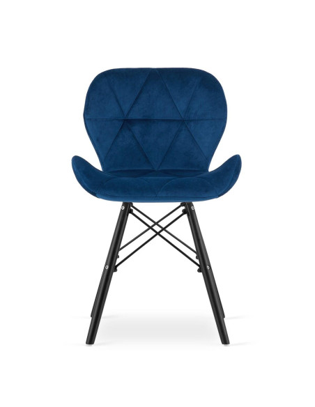 Scaun stil scandinav, Artool, Lago Velvet, catifea, lemn, bleumarin si negru, 47x52x73.5 cm