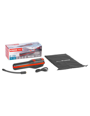 Compresor aer auto, Strend Pro, 150 PSI, 10 bar, USB-C, cu lumina LED, husa