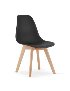 Scaun bucatarie/living, Artool, Kito, PP, lemn, negru si natur, 46x54.5x80 cm