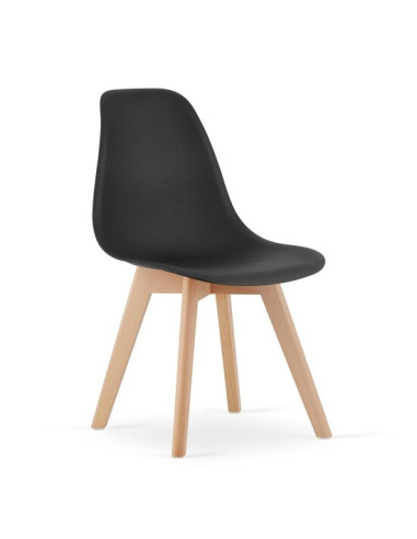 Scaun bucatarie/living, Artool, Kito, PP, lemn, negru si natur, 46x54.5x80 cm