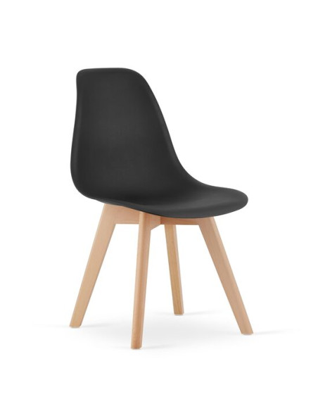 Scaun bucatarie/living, Artool, Kito, PP, lemn, negru si natur, 46x54.5x80 cm