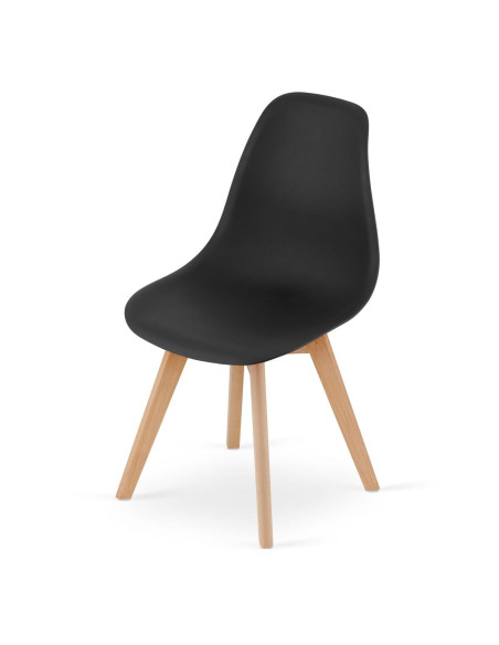 Scaun bucatarie/living, Artool, Kito, PP, lemn, negru si natur, 46x54.5x80 cm
